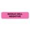 Nevs Label, Sickle Cell Negative 5/16" x 1-1/4" Flr Pink w/Black LBW-0011 - alternate 1